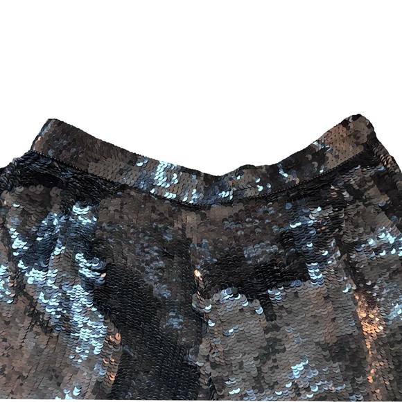 ♣️Vintage Black Silk Sequined High-Waisted Shorts, Size Medium - Picture 8 of 10